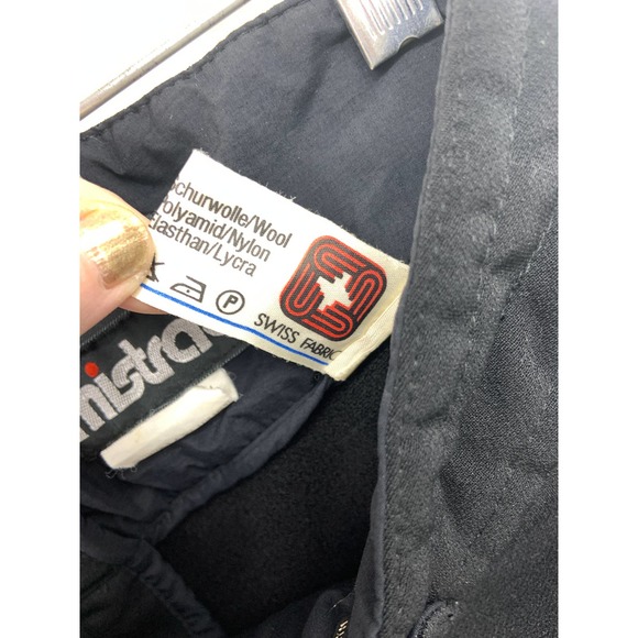 Vintage Mistral Black Ski Pants Size 12 Hong Made in Kong w/ Swiss Fabric - Picture 6 of 11